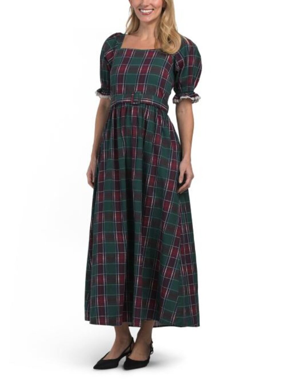 LEA Mommy And Me Holiday Plaid Maxi Dress